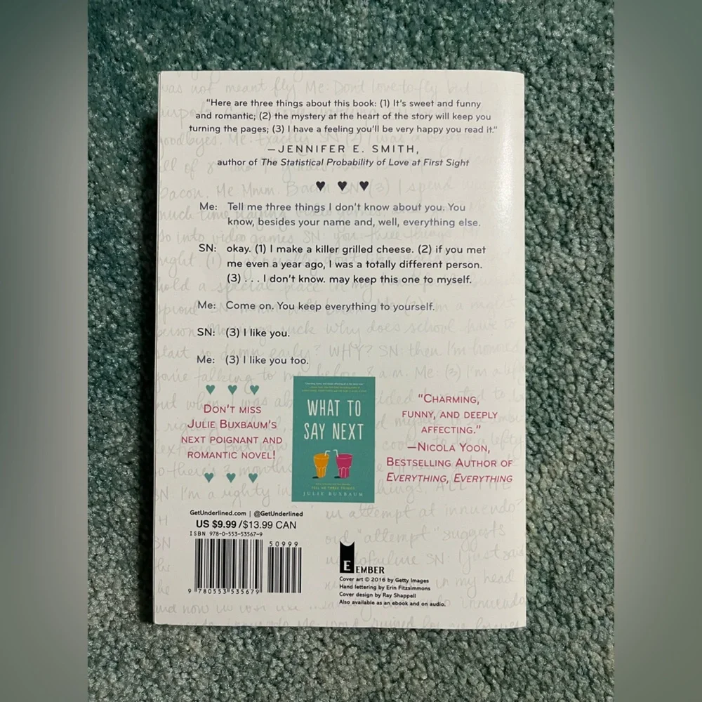 Tell Me Three Things Book - Picture 2 of 2